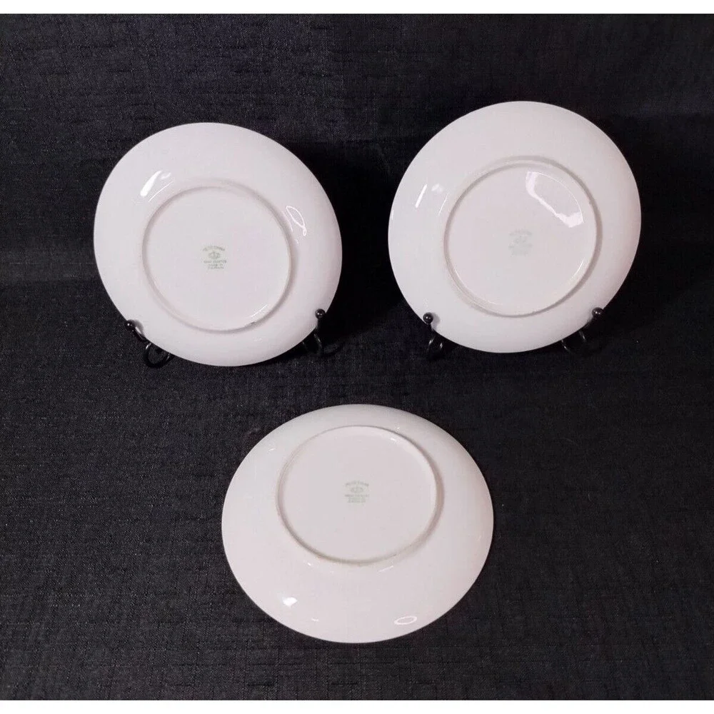Set of 3 Vintage Meito Japan Hand Painted Scenic Lakeside Decorative Plates